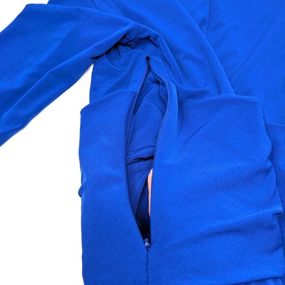 The Fold London Belleville WomensTop Small Royal Blue Knit Long Sleeve Blouse - Picture 14 of 16